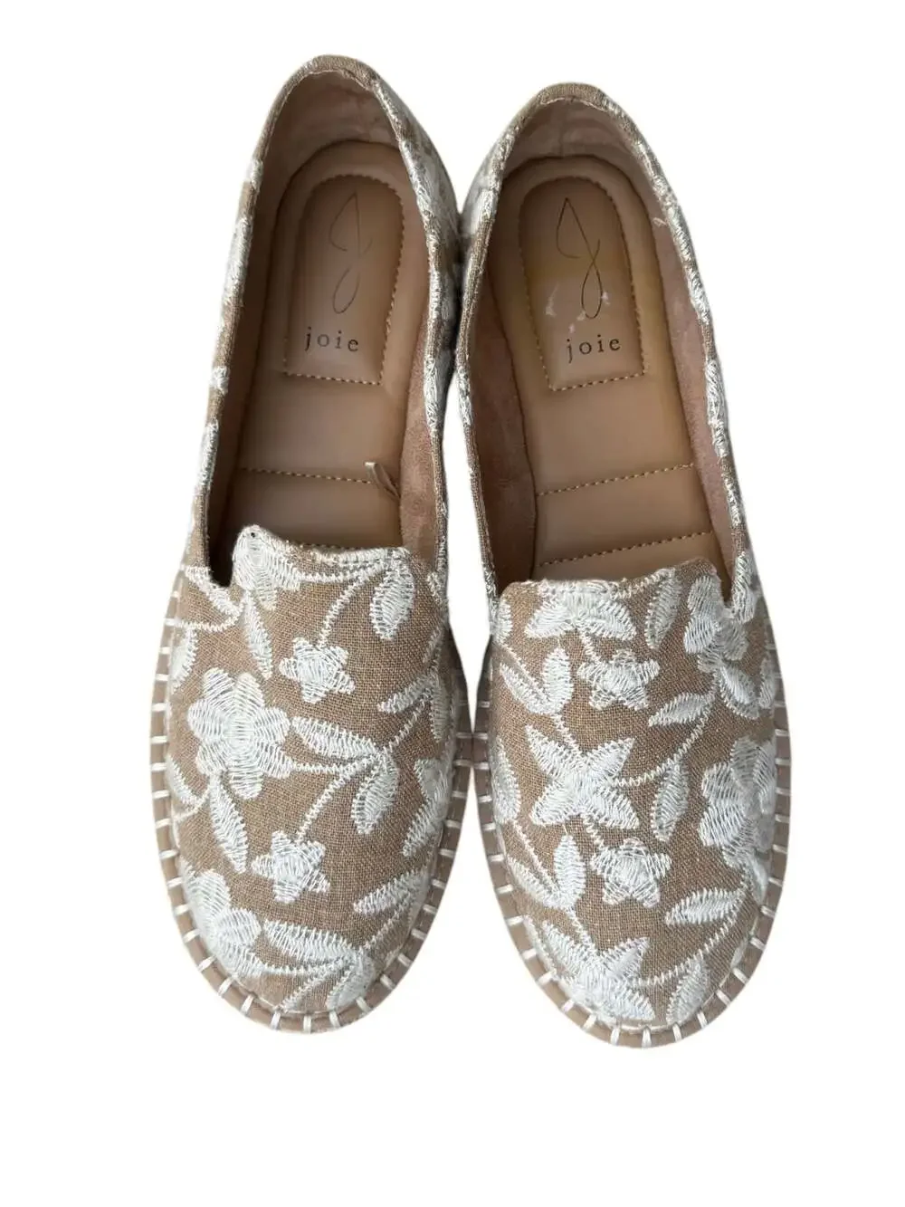 Joie Cara Embroidered Floral Espadrille Slip-On Flats